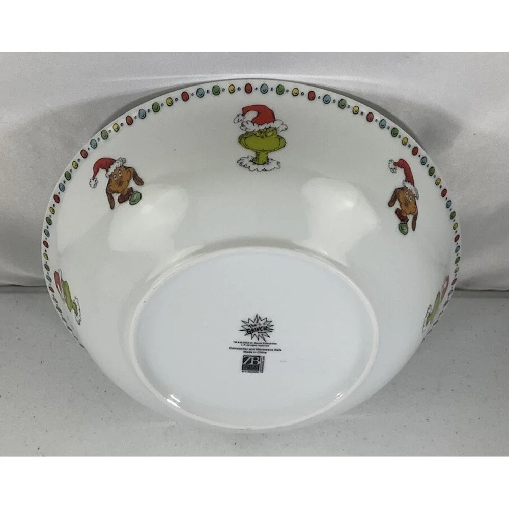 Dr. Seuss The Grinch Who Stole Christmas With Max Large Serving Bowl 9inch